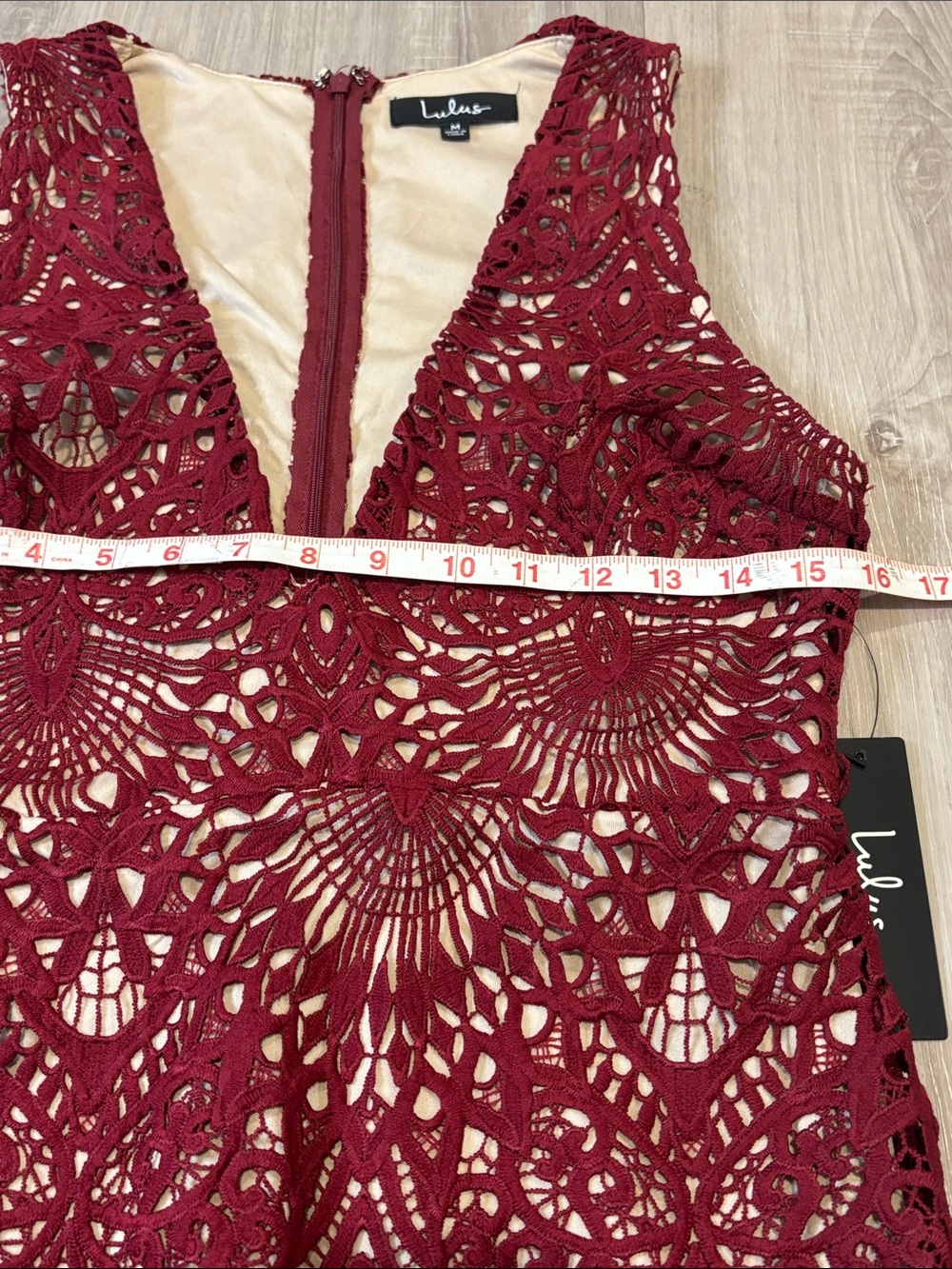 Lulus NWT Truly Beloved Burgundy Lace Bodycon Dress - Picture 13 of 15